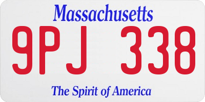 MA license plate 9PJ338
