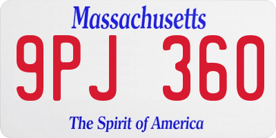 MA license plate 9PJ360