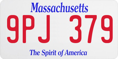 MA license plate 9PJ379