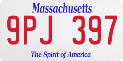 MA license plate 9PJ397