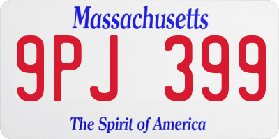 MA license plate 9PJ399