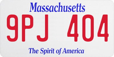 MA license plate 9PJ404