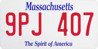 MA license plate 9PJ407