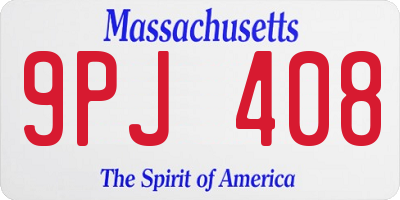 MA license plate 9PJ408