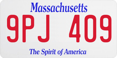 MA license plate 9PJ409