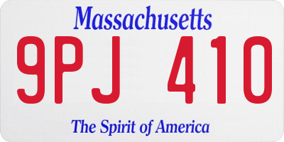 MA license plate 9PJ410