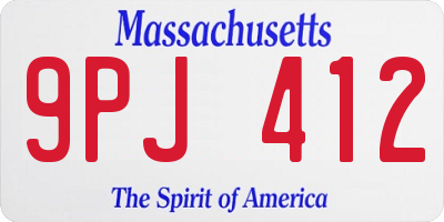 MA license plate 9PJ412