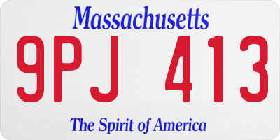 MA license plate 9PJ413