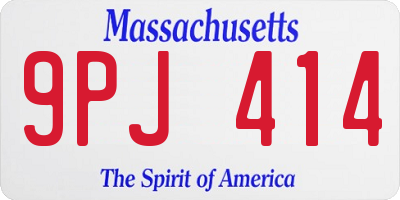 MA license plate 9PJ414