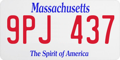 MA license plate 9PJ437