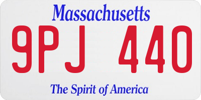MA license plate 9PJ440
