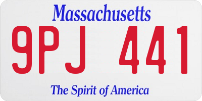 MA license plate 9PJ441