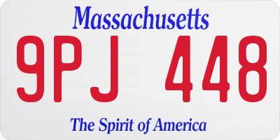 MA license plate 9PJ448