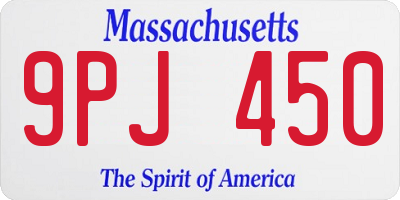 MA license plate 9PJ450