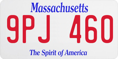 MA license plate 9PJ460
