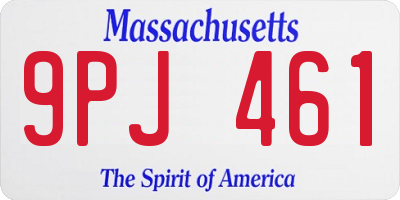 MA license plate 9PJ461