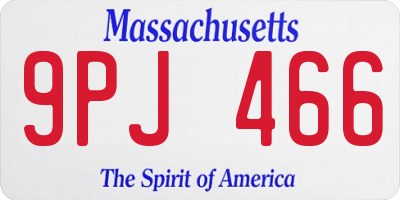 MA license plate 9PJ466