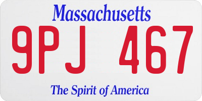 MA license plate 9PJ467