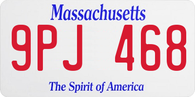 MA license plate 9PJ468