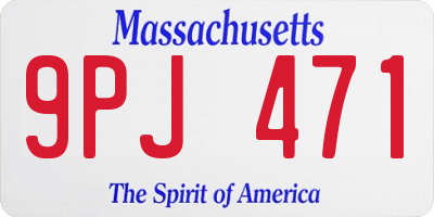 MA license plate 9PJ471