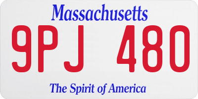 MA license plate 9PJ480