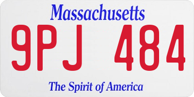 MA license plate 9PJ484