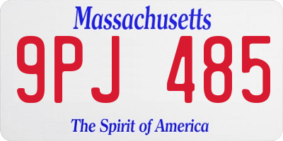 MA license plate 9PJ485