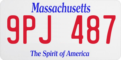 MA license plate 9PJ487