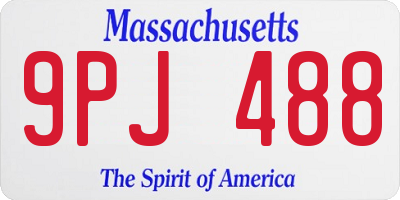 MA license plate 9PJ488