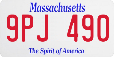 MA license plate 9PJ490
