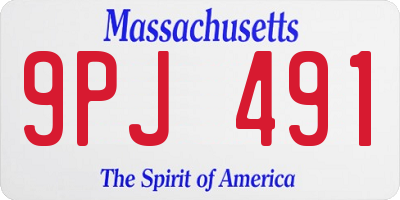 MA license plate 9PJ491
