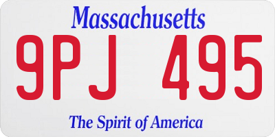 MA license plate 9PJ495