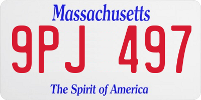 MA license plate 9PJ497