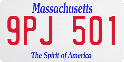 MA license plate 9PJ501