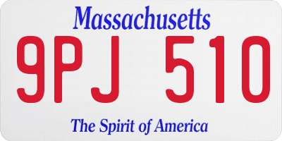 MA license plate 9PJ510