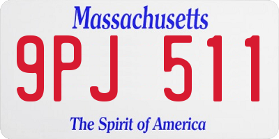 MA license plate 9PJ511