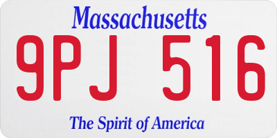 MA license plate 9PJ516