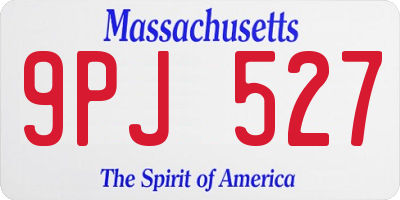 MA license plate 9PJ527
