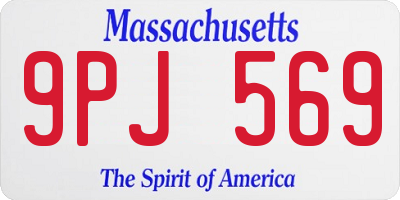 MA license plate 9PJ569