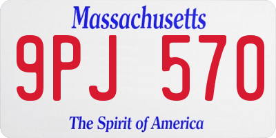 MA license plate 9PJ570