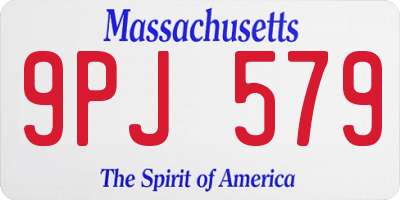 MA license plate 9PJ579