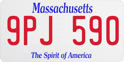MA license plate 9PJ590