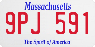 MA license plate 9PJ591