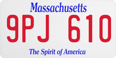 MA license plate 9PJ610