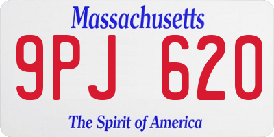 MA license plate 9PJ620