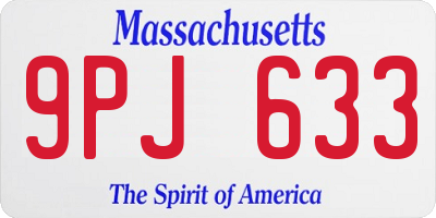 MA license plate 9PJ633