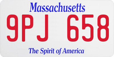 MA license plate 9PJ658