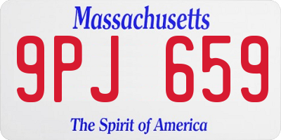 MA license plate 9PJ659