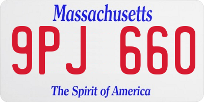 MA license plate 9PJ660
