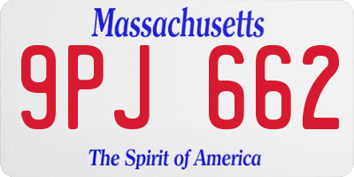 MA license plate 9PJ662